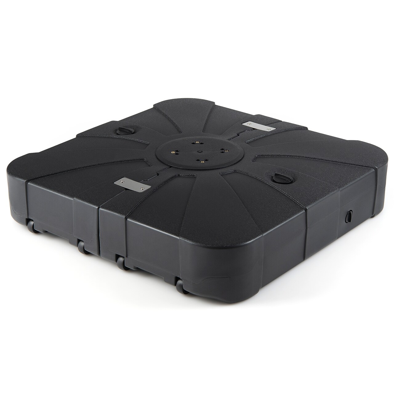 Black Square Offset Patio Umbrella Base Water and Sand Fillable Design